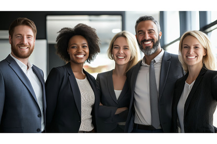 Business Team Smiling Together in