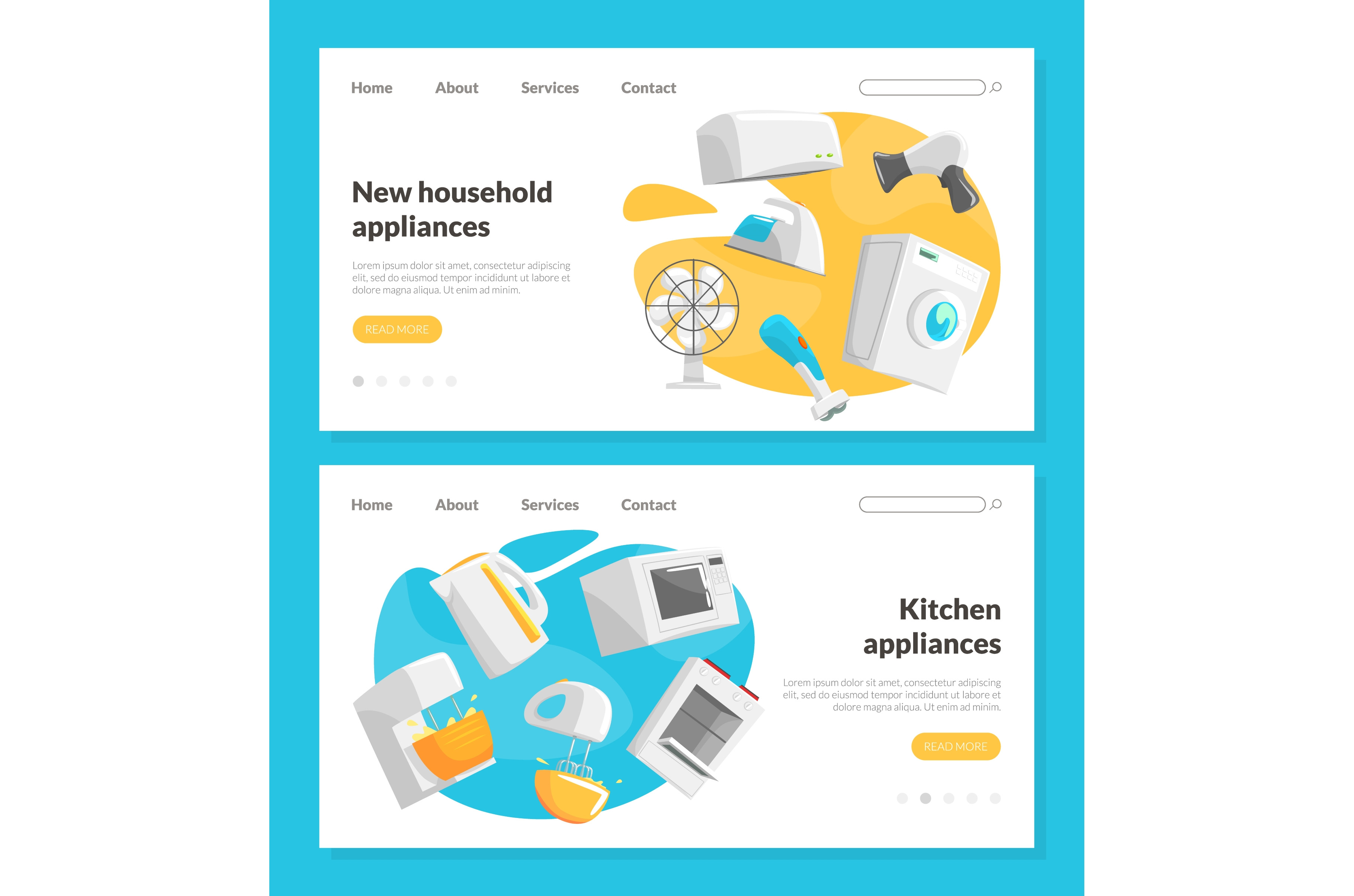 Cartoon Home Electronics And by Topvectors | Creative Market