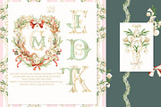 Watercolor Christmas frame, monogram, a Seasonal Illustration by WonderWonder (Thumbnail 2 of 11)