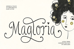 Magloria - Swirly Handwritten Font, a Handwritten Font by Sarid Ezra