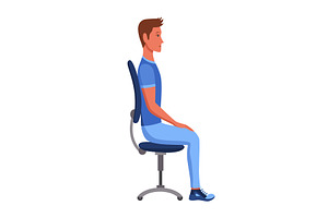 Correct sitting position. Good, a Person Illustration by Things for designers