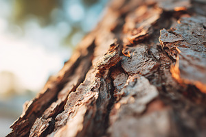 Close-up of textured tree bark in sunlight, a Nature Photo by AlyaAnd