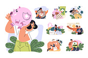 Insurance policies concept set, a Finance Illustration by PaperTrident (Thumbnail 1 of 12)
