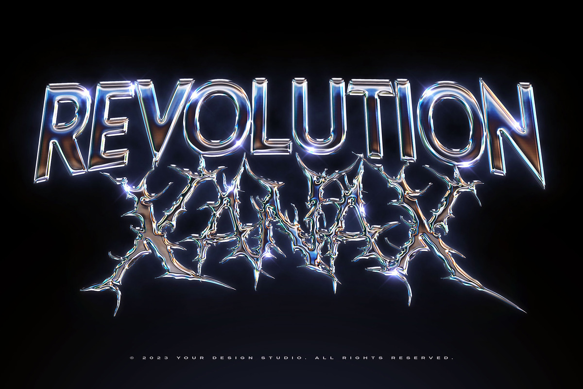 Chrome Text Effects Bundle 02, a Layer Style Add-On by Hyperpix Productions (Photo 17 of 48)