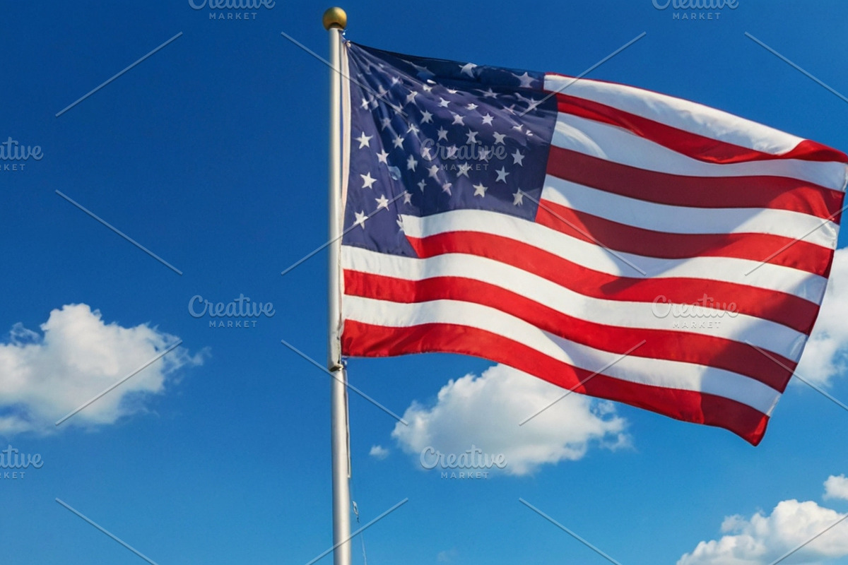 American flag in sky background, a Background Graphic by Anamul Haque Anik (Photo 4 of 9)