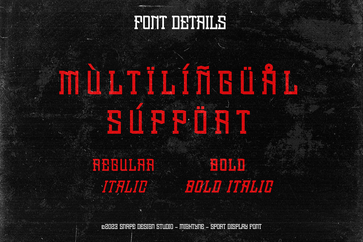 Mightyne - Sport Font, a Sans Serif Font by Snape Design Studio (Photo 3 of 5)