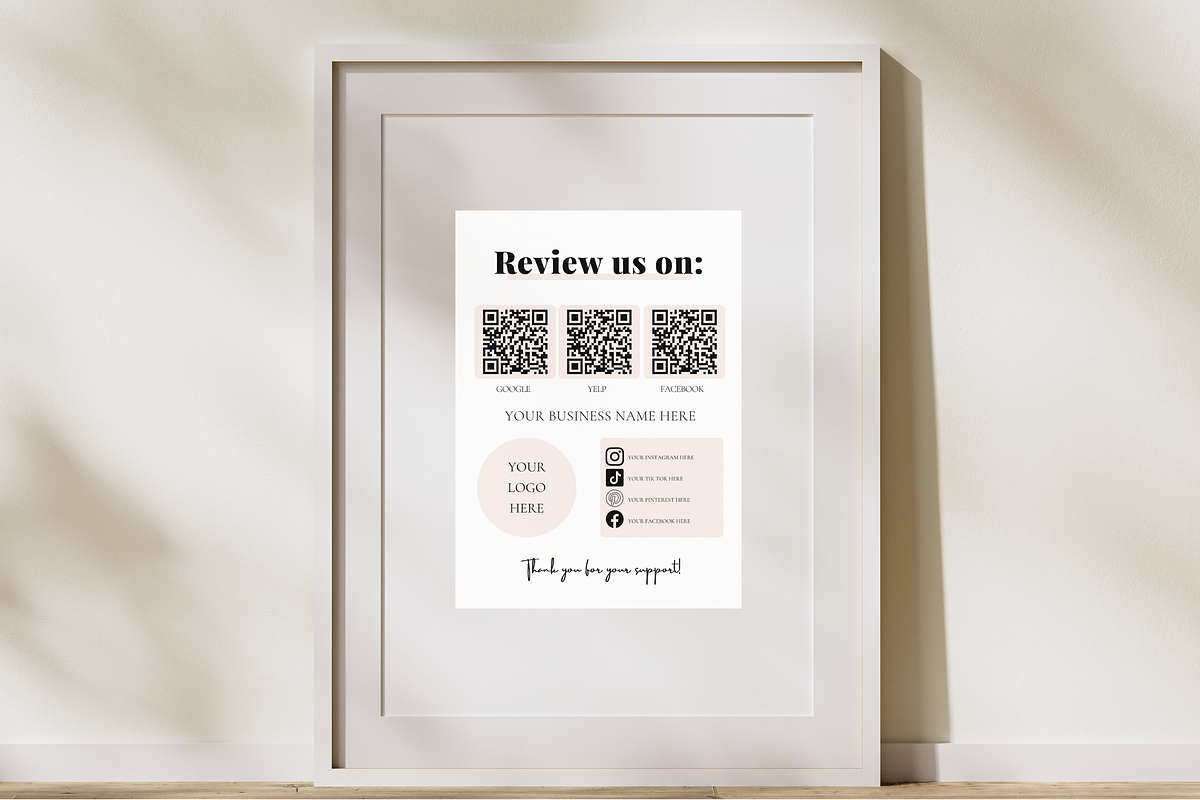 Review Us Business Sign Template, a Print Template by Digital By Nikoleta (Photo 8 of 9)