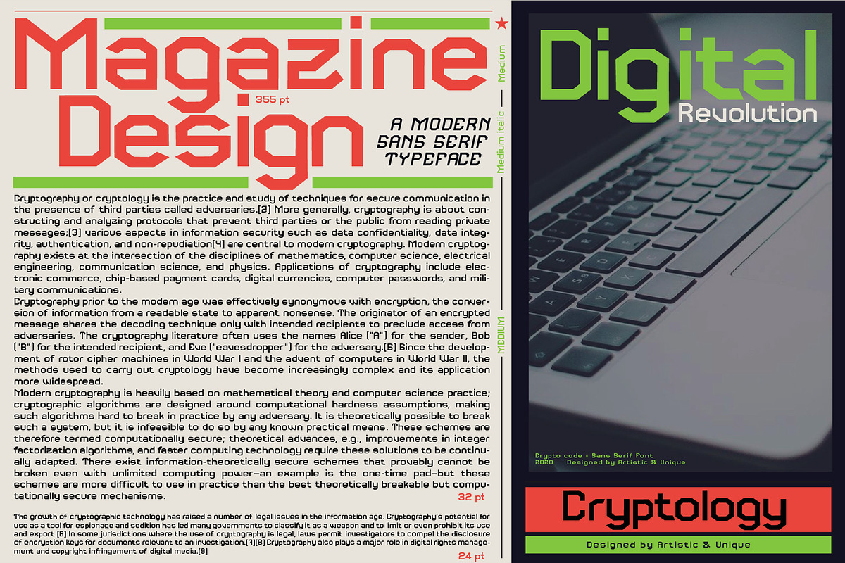 Crypto code - Sans Serif font family preview 7