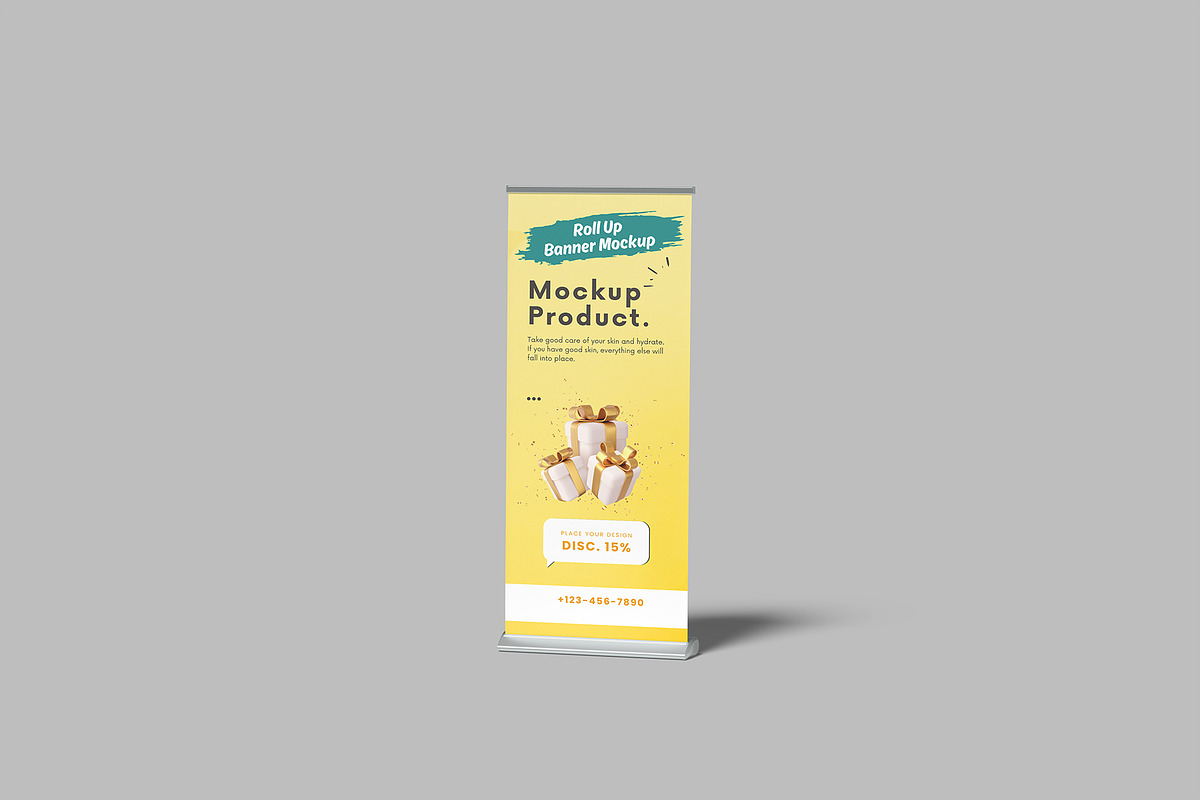 Roll Up Banner Mockup, a Product Mockup by rizalamora (Photo 9 of 11)
