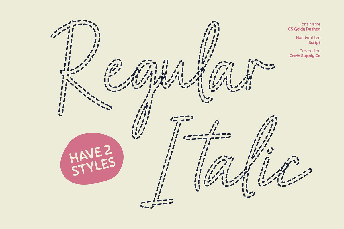 CS Gelda Dashed, a Script Font by Craft Supply Co. (Photo 3 of 8)