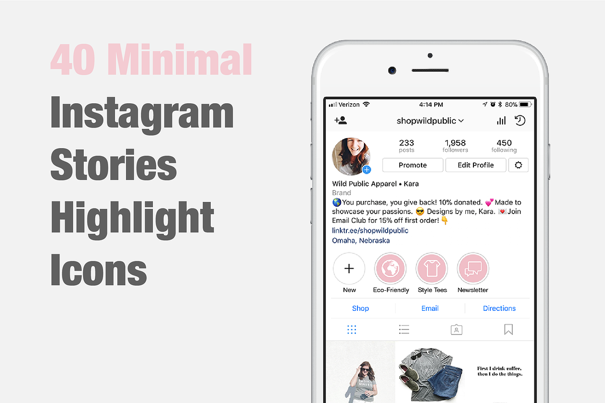 40 Instagram Stories Highlight Icons, a Social Media Template by Em & Dash (Photo 1 of 11)