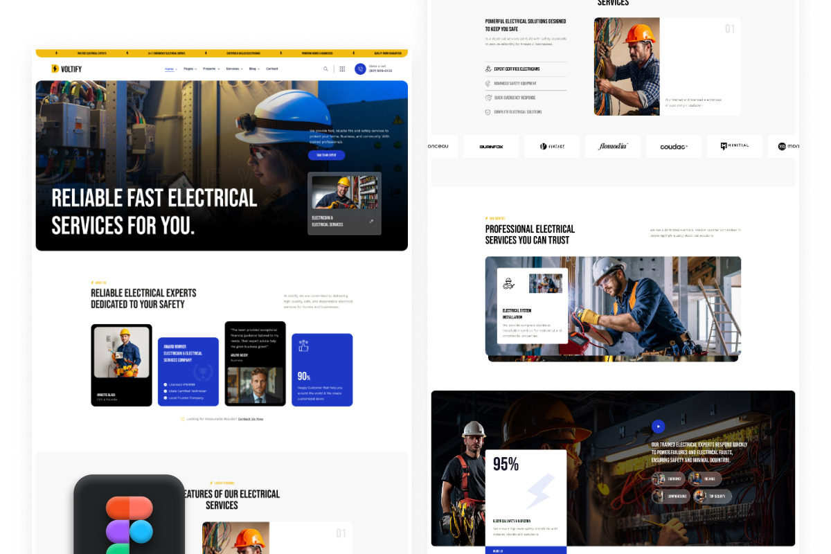 Electrician & Electrical Figma, an UI Kit Template by ArtGalaxy (Photo 2 of 4)