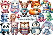 Kawaii Knitted Animals Clipart, an Illustration by Rose Art (Thumbnail 1 of 7)