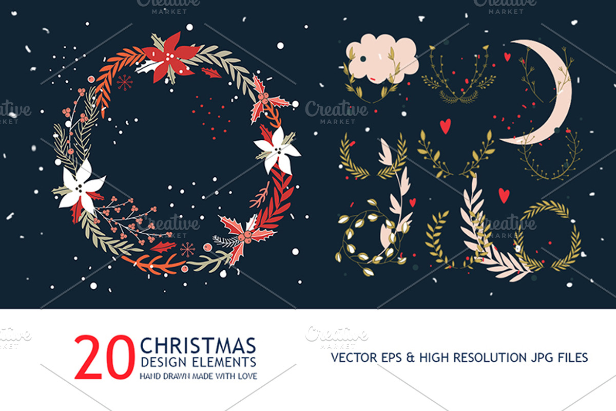 20 Christmas wreath collection, a Decorative Illustration by Anttoniu (Photo 3 of 3)