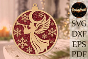 Christmas Angel Ornament SVG, an Object Graphic by DreamPrint404 (Thumbnail 1 of 4)