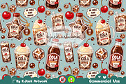 Cute Cola Cream Float Seamless, a Background Graphic by K.JackArtwork (Thumbnail 1 of 8)