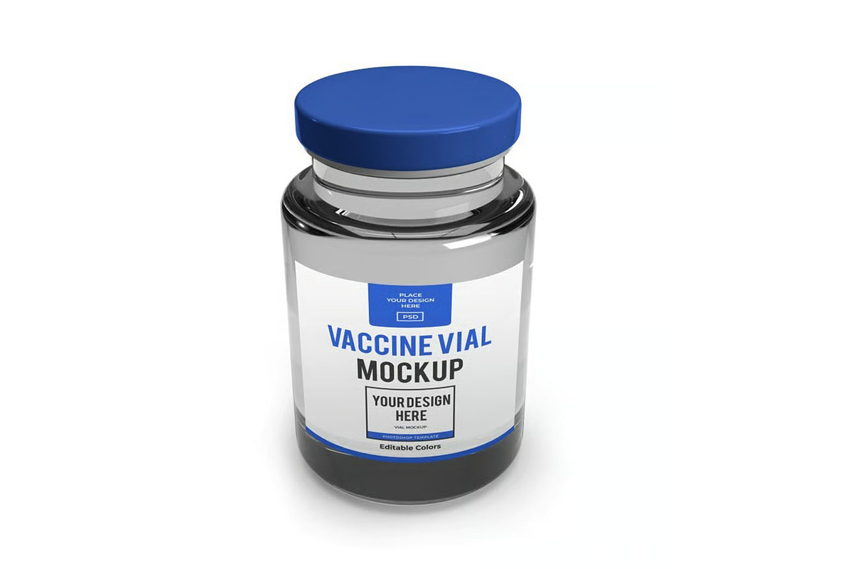 Vaccine Vial Mockup Template Set, a Packaging Mockup by DesignRushMarket (Photo 5 of 11)