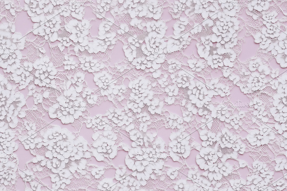 Seamless delicate Florentine lace fabric featuring intricate floral patterns on, a Texture Graphic by Textures & Backgrounds