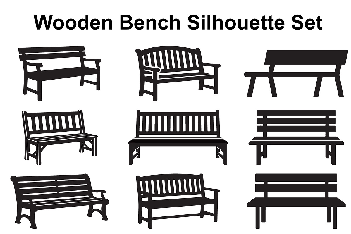 Classic Garden Bench Silhouettes, an Object Graphic by Designs_River (Photo 1 of 3)