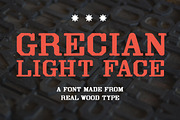 Grecian Light Face, a Font by Wood Type Revival (Thumbnail 1 of 3)