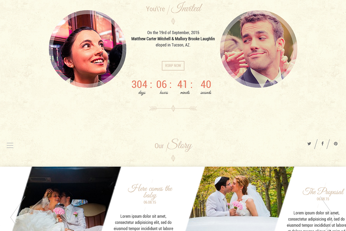 Onepage Wedding Wordpress Theme, a WordPress Template by Cmsideas (Photo 2 of 5)