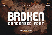 Broken Condensed Sans Serif Font, a Sans Serif Font by Graphicxell (Thumbnail 1 of 6)