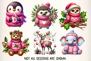 Pink Jumper Animals Christmas Clipar, an Illustration by Dream Creation (Thumbnail 4 of 7)