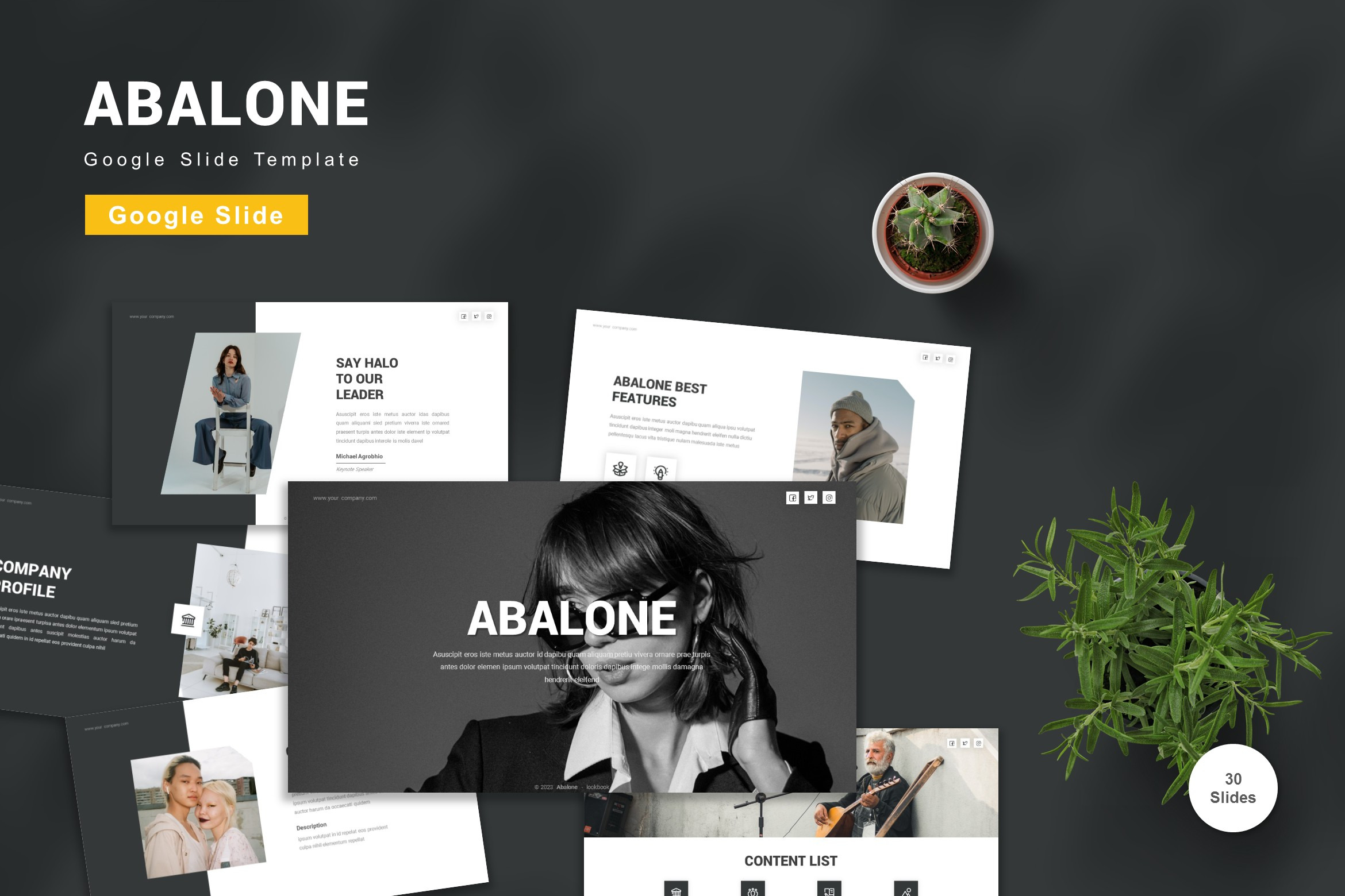 Abalone - Google Slide Template, a Presentation Template by StreaksideStd