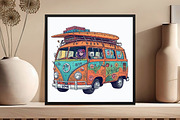 Happy Summer Van Clipart, an Illustration by DreamCafeArt (Thumbnail 4 of 7)