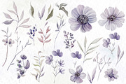 Watercolor Purple Flowers, an Object Graphic by Knopazyzy (Thumbnail 2 of 4)