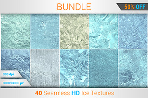 40 Ice Seamless HD Textures Bundle