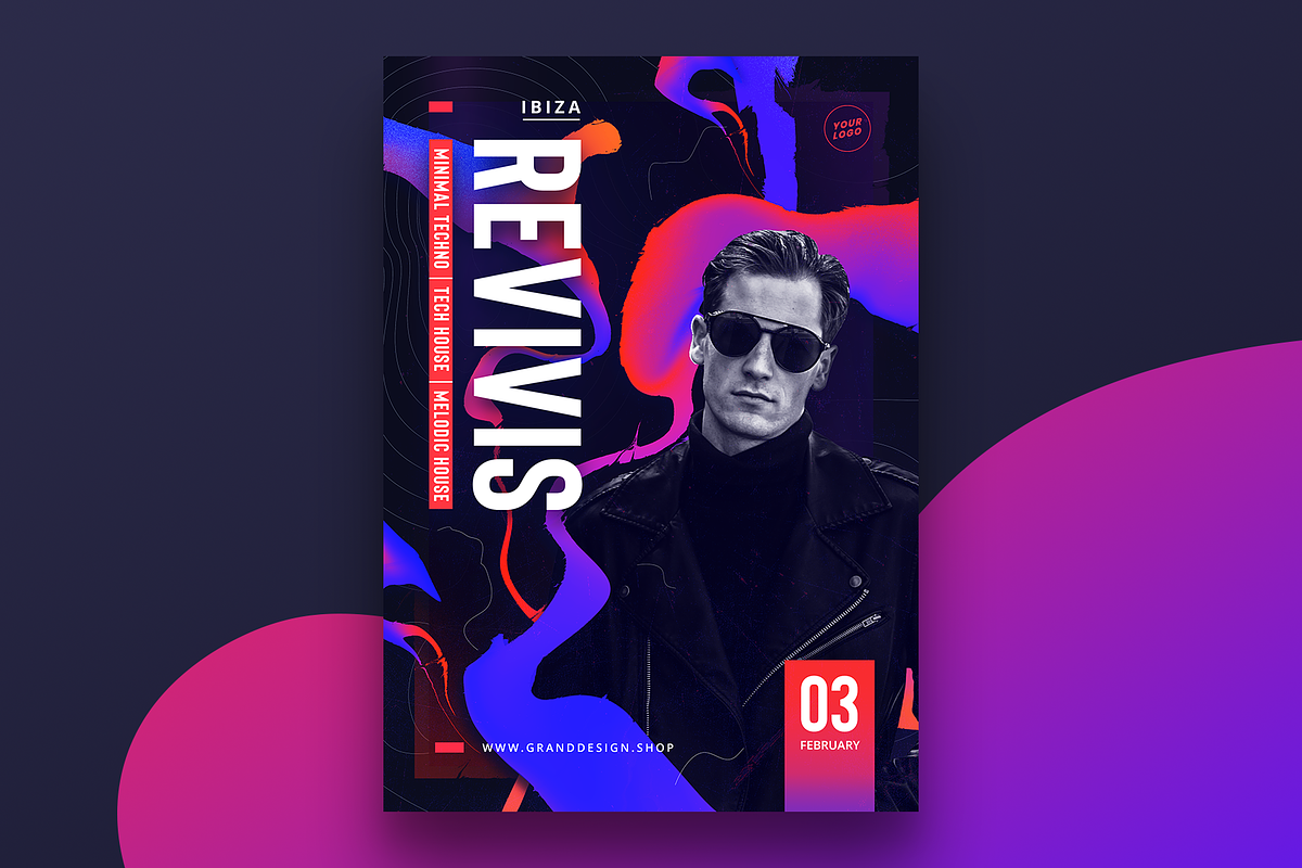 Gradient Party Flyer Template, a Flyer Template by Grand Design (Photo 2 of 3)