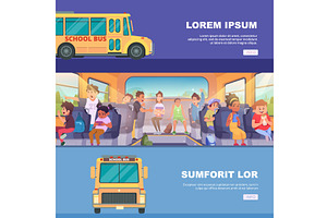 School bus. kids sitting talking and, an Object Illustration by Onyx