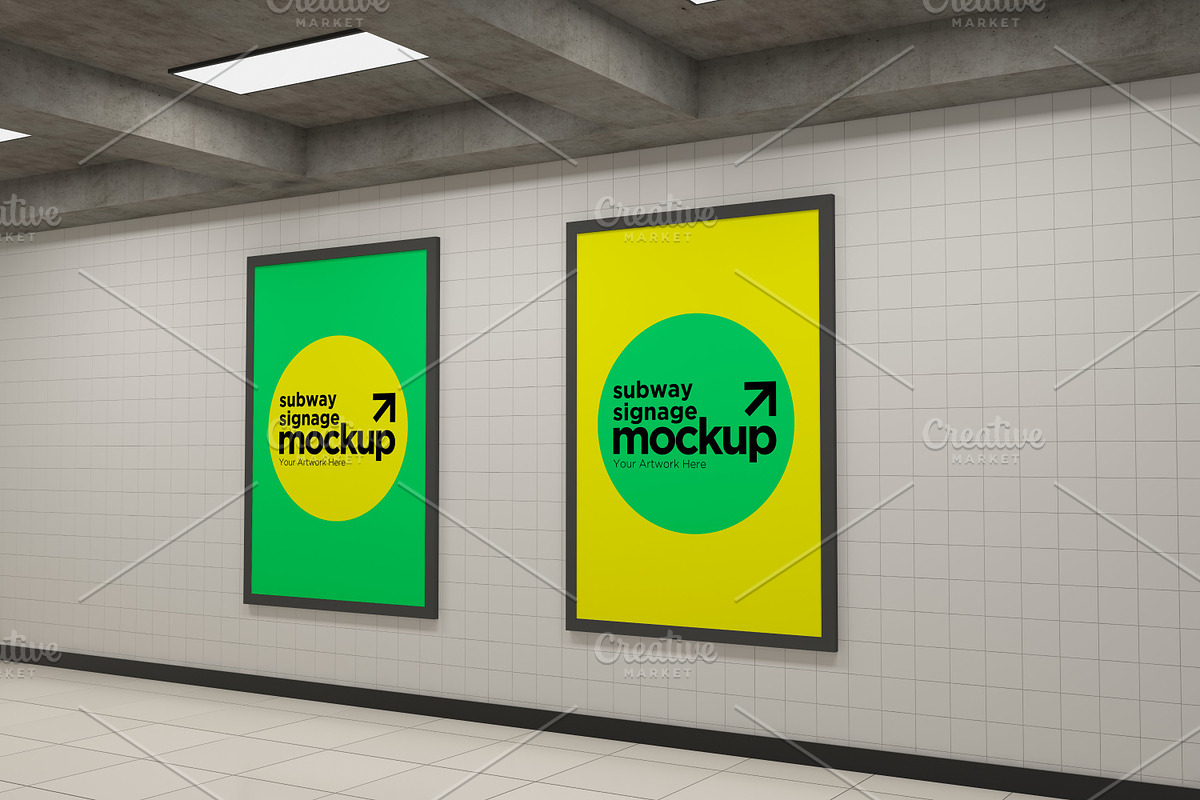 Subway Two Signage Mockup, an Advertising Mockup by shahsoft (Photo 1 of 2)