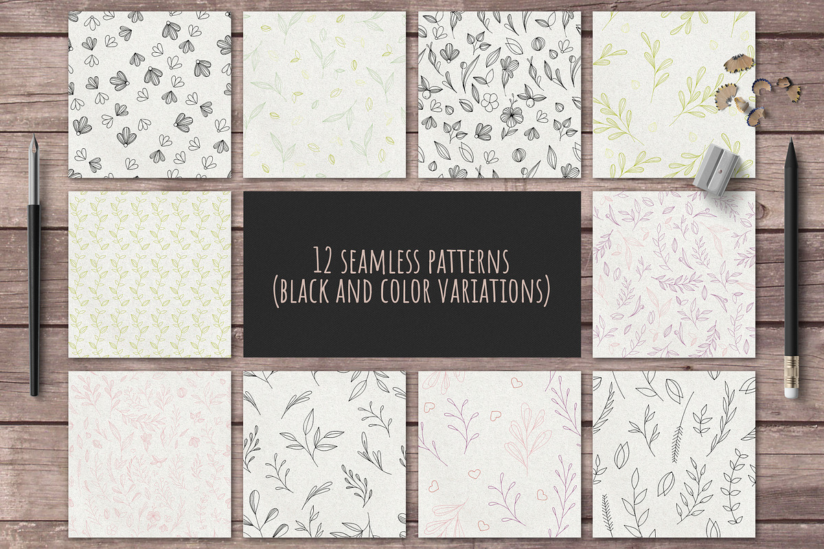 Hand Drawn Floral Collection, an Object Graphic by CARROTDESIGN (Photo 3 of 15)