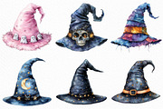 Watercolor Halloween Witch Hat PNG, an Illustration by Craft Nest (Thumbnail 4 of 6)