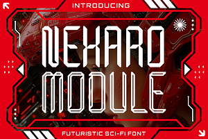 Nexaro Module Futuristic Sci-Fi Font, a Font by PutraCetol Studio