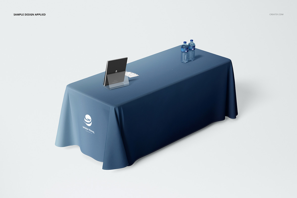 6ft Polyester Tablecloth Mockup Set, a Household Mockup by creatsy5 (Photo 6 of 10)