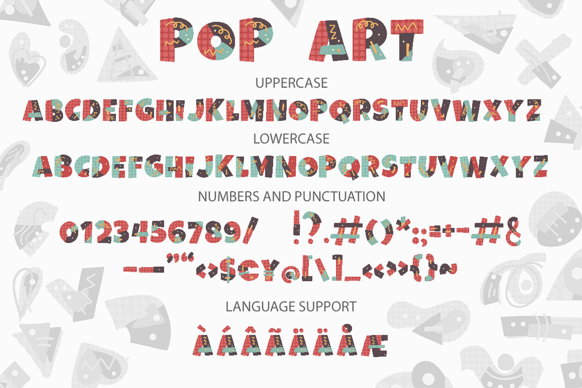 POP ART. SVG font collection. preview 4