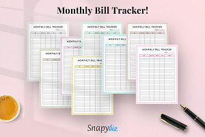 Fillable Monthly Bill Tracker Printa