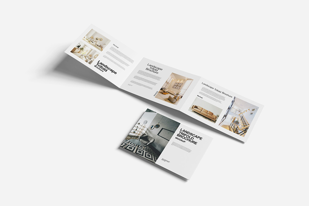 Landscape Trifold Brochure Mockup, a Product Mockup by bimockup
