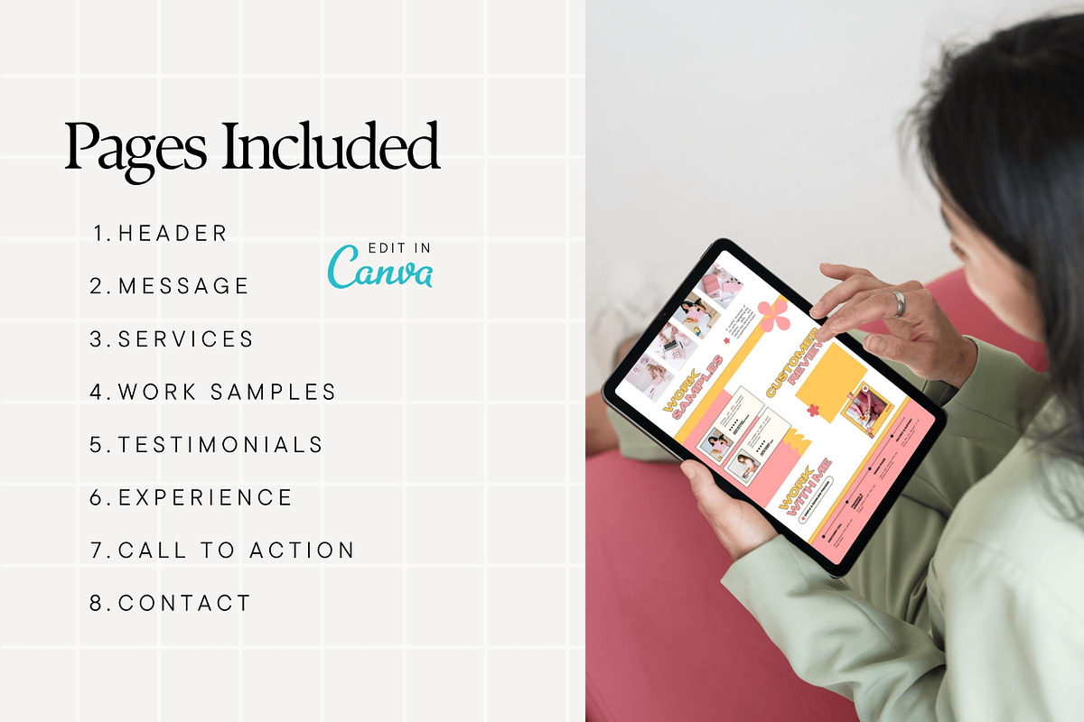 Portfolio Canva Website Template, a Landing Page Template by Anna Design Studio (Photo 2 of 8)