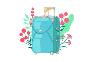 Travel bag luggage vector