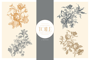 Antique Floral Toile Patterns