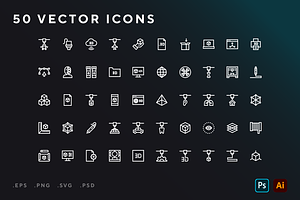 50 Printing icons, an Outline Icon by Wencory