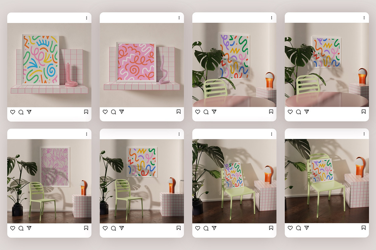 Interior frame mockup bundle PHOEBE, a Print Template by Bonumo (Photo 7 of 15)