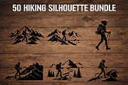 50 Hiking Silhouette Bundle, a Person Illustration by Amazin_art (Thumbnail 1 of 14)