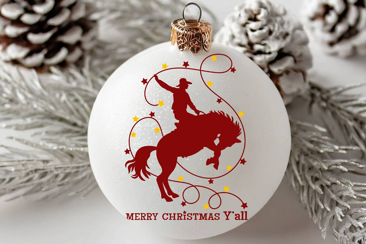 Cowboy Christmas Y’all Print SVG, a Graphic by TanchaArt (Photo 2 of 10)