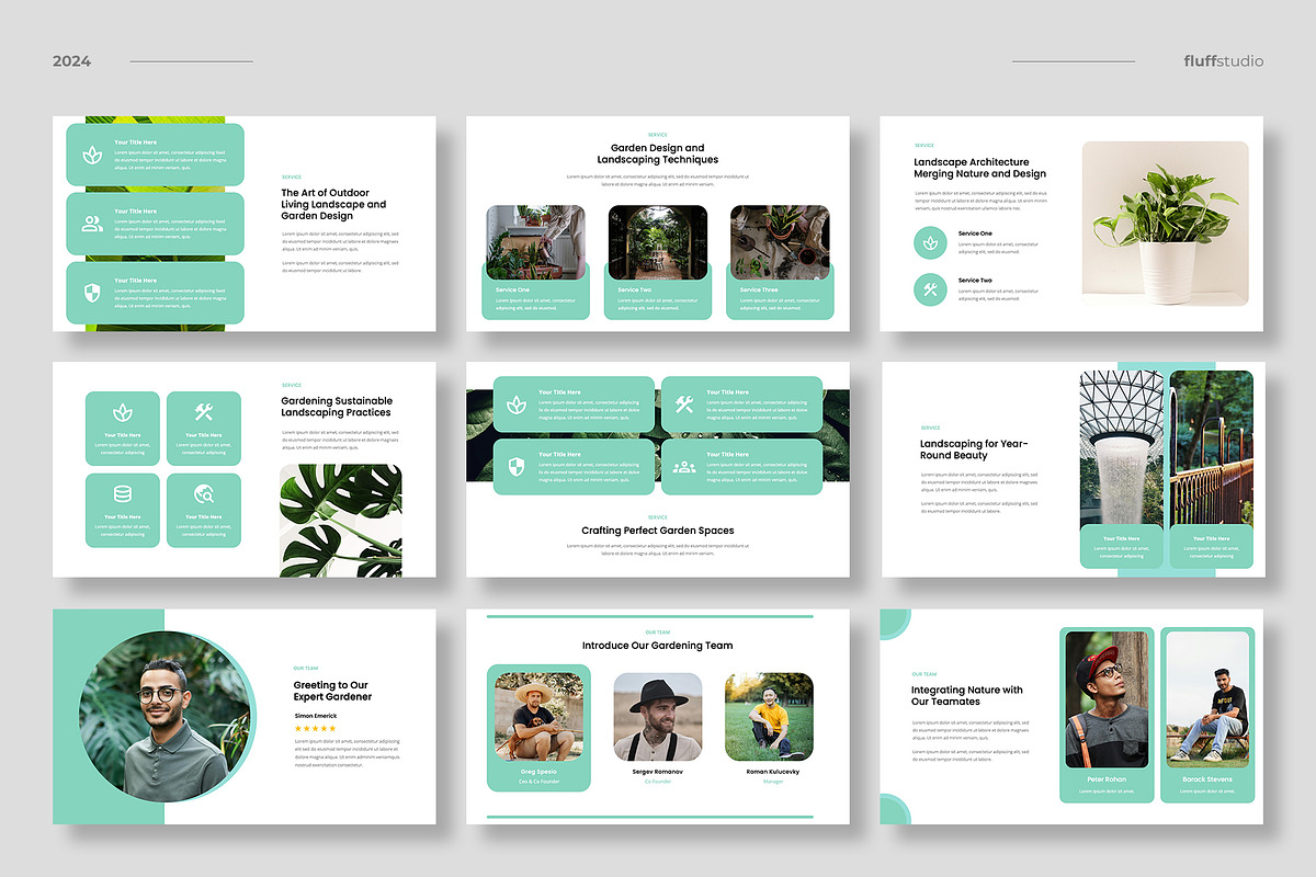 Gardening Landscaping Google Slides, a Presentation Template by fluffstudio (Photo 3 of 5)