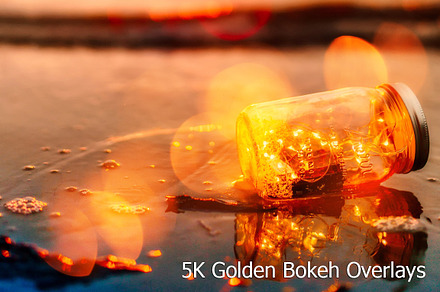 5K Golden Bokeh Overlays